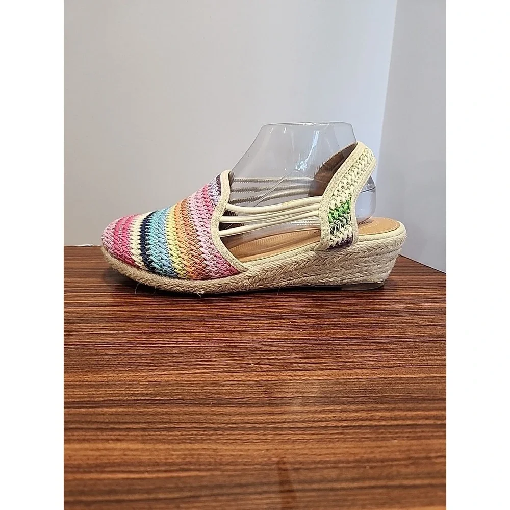 ComfortView‎ Espadrilles Sz 9WW Clea Espadrille Synthetic Jute Rainbow Shoes